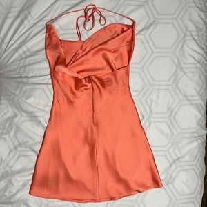 Large coral mini dress